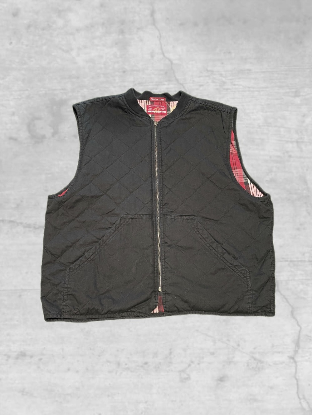 Vintage Marlboro Country Store Vest Men's Quilted Flannel Plaid Reversible 90s